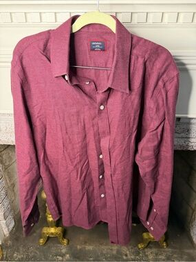 UNTUCKit Men's Button-Down Shirt - Wine Red